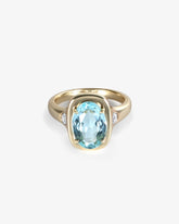 Aquamarine Oval Statement Ring